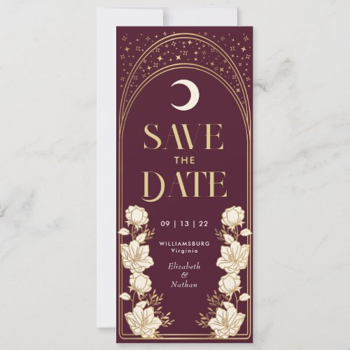 Cranberry Elegant Arch Art Nouveau Save the Date Invitation