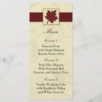 cranberry fall leaf fall autumn wedding menu