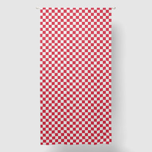 Cranberry fizz checkerboard pattern blackout curtains