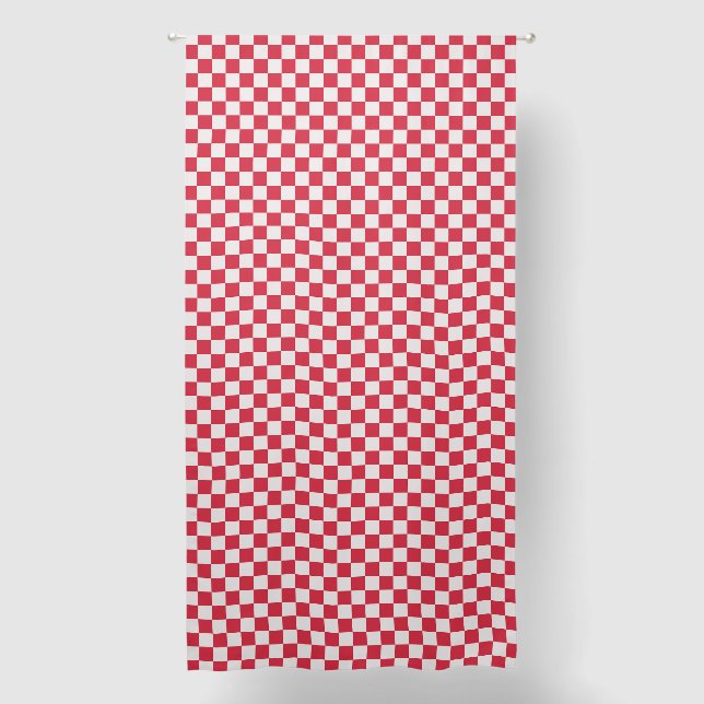Cranberry fizz checkerboard pattern blackout curtains (Front)