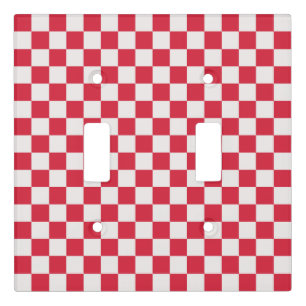 Cranberry fizz checkerboard pattern light switch cover