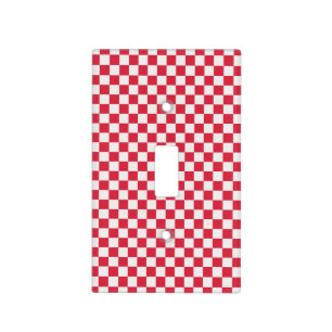 Cranberry fizz checkerboard pattern light switch cover