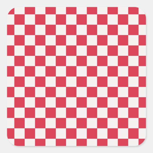 Cranberry fizz checkerboard pattern square sticker (Front)