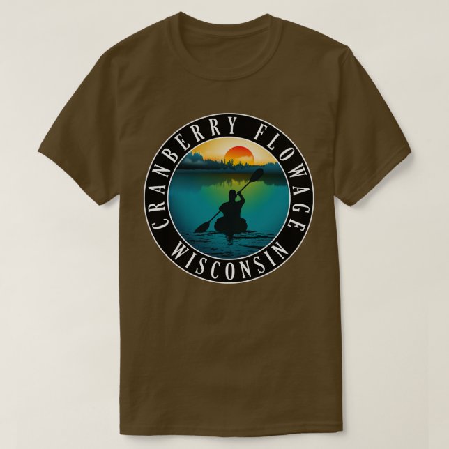 Cranberry Flowage Wisconsin Kayaking T-Shirt (Design Front)