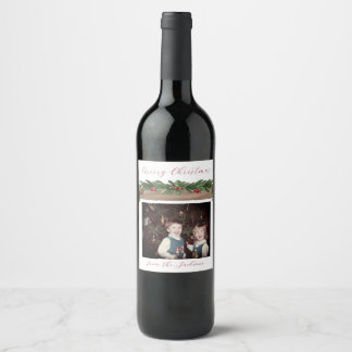 Cranberry Garland Holiday Christmas Wine Label