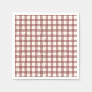 Cranberry Gingham Red Maroon Napkins