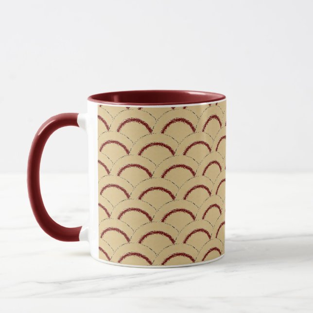 Cranberry Half Ring Design Mug (Left)