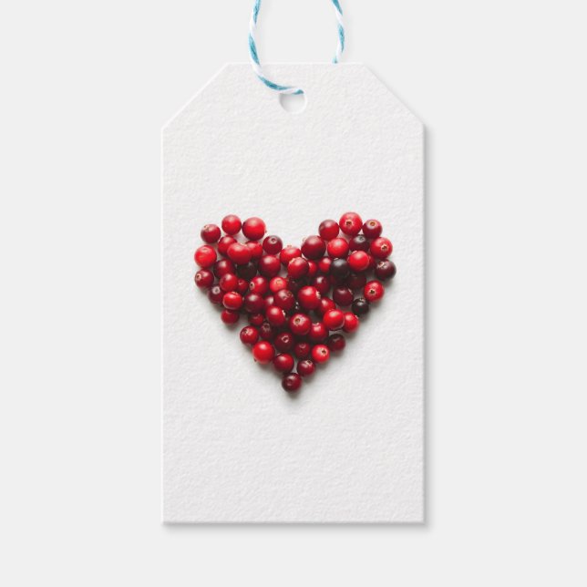 Cranberry Heart Gift Tags (Front)