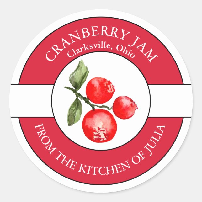 Cranberry Jam Label  (Front)