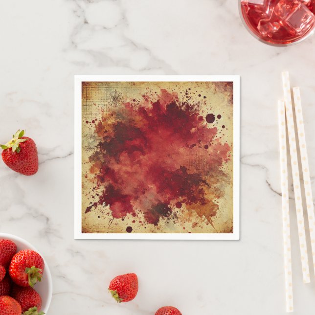 Cranberry Juice Burst Distressed Ink Decoupage Napkins (Insitu)