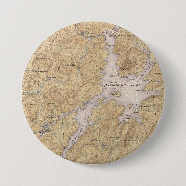 Cranberry Lake, Wanakena, Oswegatchie River Area Button (Front)