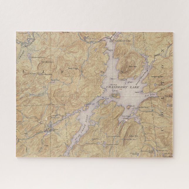 Cranberry Lake, Wanakena, Oswegatchie River Area Jigsaw Puzzle (Horizontal)