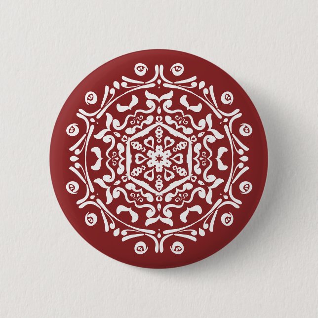 Cranberry Mandala Button (Front)