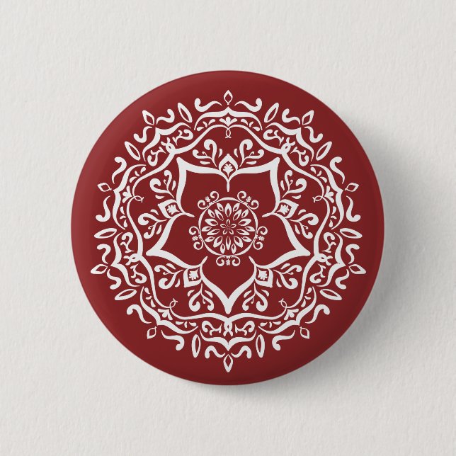 Cranberry Mandala Button (Front)