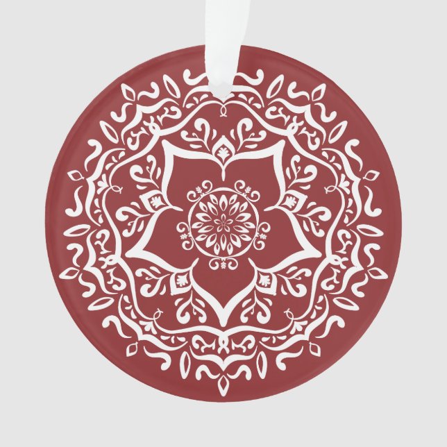 Cranberry Mandala Ornament (Front)