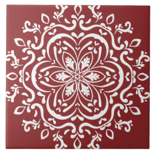 Cranberry Mandala Tile
