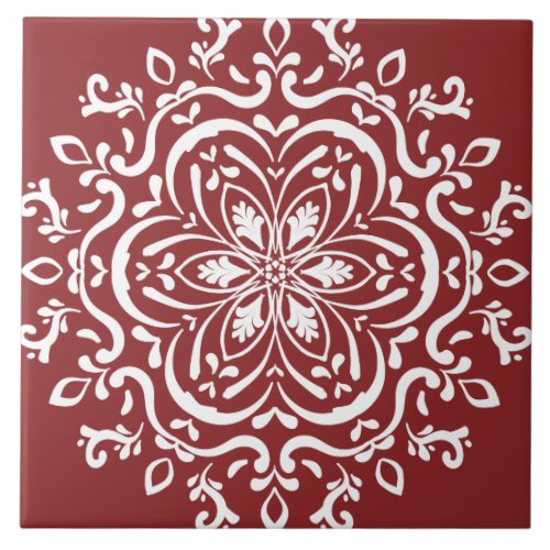 Cranberry Mandala Tile
