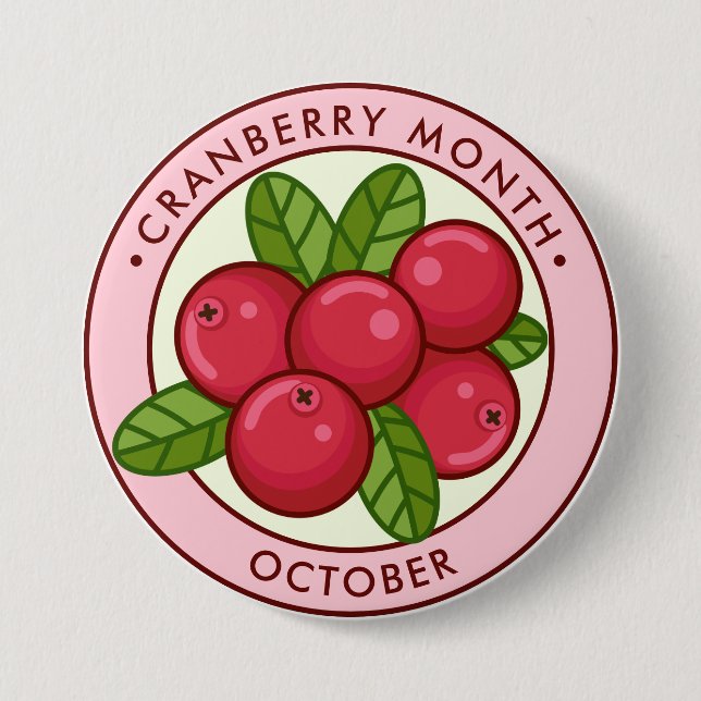 Cranberry Month October Button (Front)