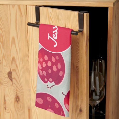 Cranberry Mosaic Colorful Personalized Pattern Kitchen Towel