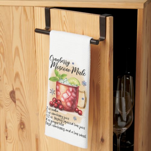 Cranberry Moscow Mule Cocktail Recipe Holiday Kitchen Towel
