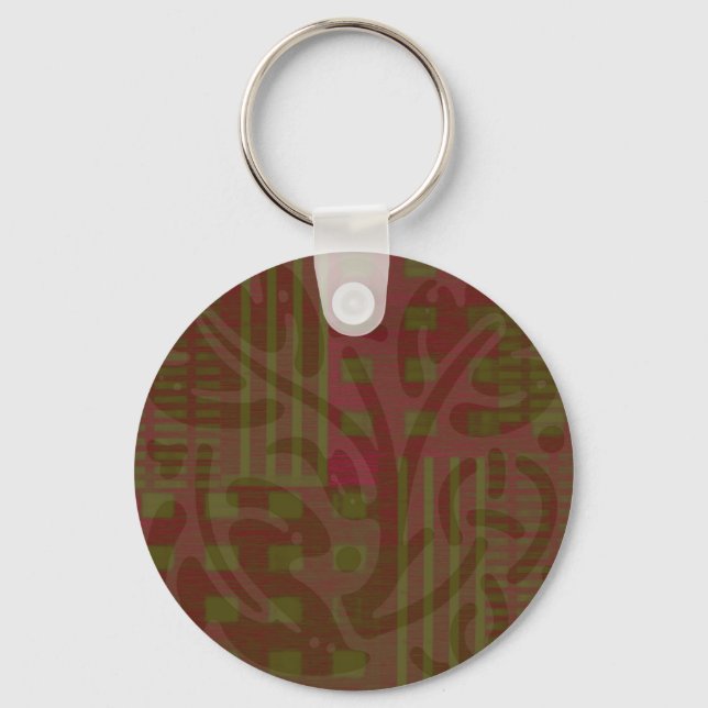 cranberry olive woodcut Celtic inspiration Keychain (Front)