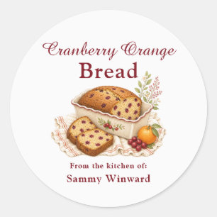 Cranberry Orange Bread Homemade Gift Label