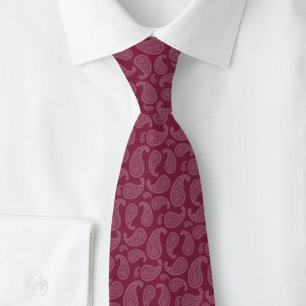 Cranberry Paisley Neck Tie