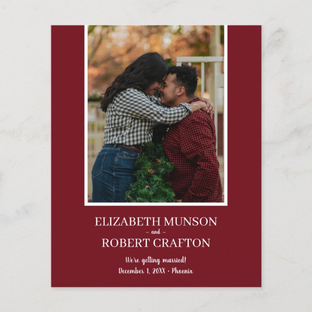 Cranberry Photo Wedding Save The Date (Front)