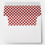 Cranberry Red and White Checkerboard Pattern Envelope
