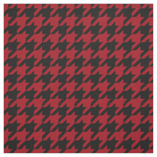 Cranberry Red Black Houndstooth Pattern #2M Fabric