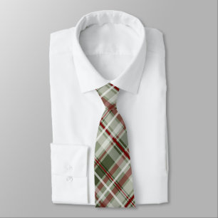 cranberry red dark green Christmas plaid Tie