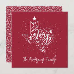 Cranberry Red Joy Holiday Leaves Texas Shape