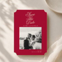 Cranberry Red Old Money Save the Date