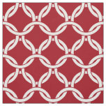 Cranberry Red, White Linked Circles Pattern #1 Fabric