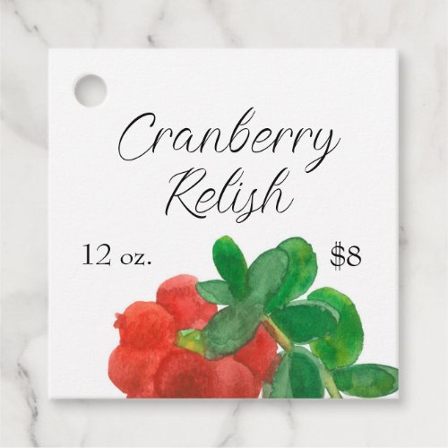 Cranberry Relish Homemade Condiment Jar Price Tag