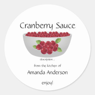 Cranberry Sauce Canning Classic Round Sticker