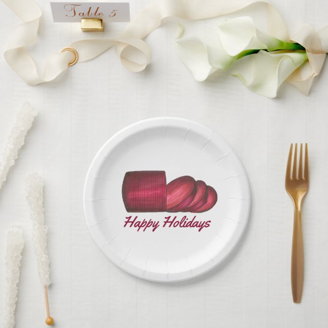 Cranberry Sauce Christmas Thanksgiving Dinner Food Paper Plates (Wedding)