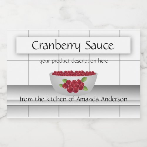 Cranberry Sauce Kitchen Tiles 3x2 Product Label