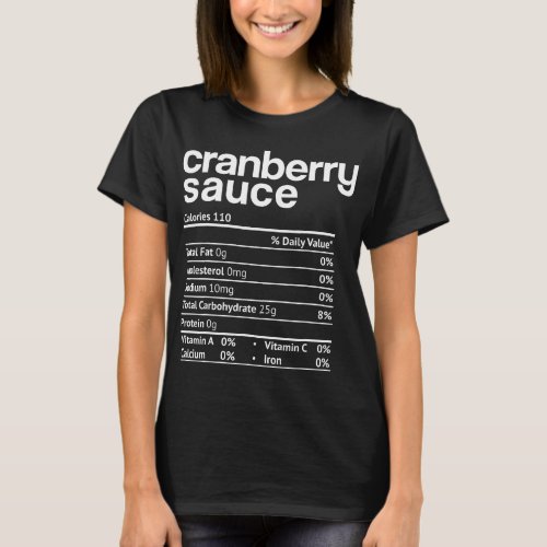 Cranberry Sauce Nutrition Funny Thanksgiving Chris T_Shirt