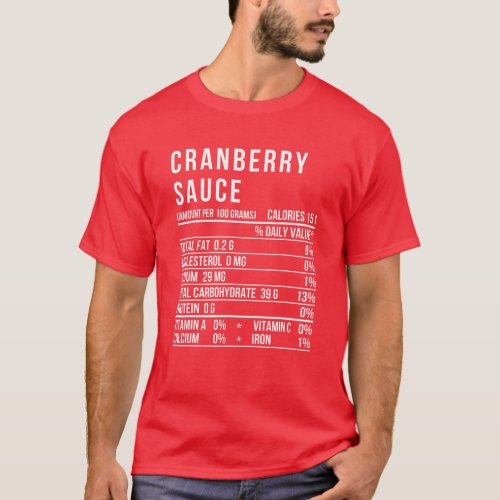 Cranberry Sauce Nutrition Funny Thanksgiving Match T_Shirt