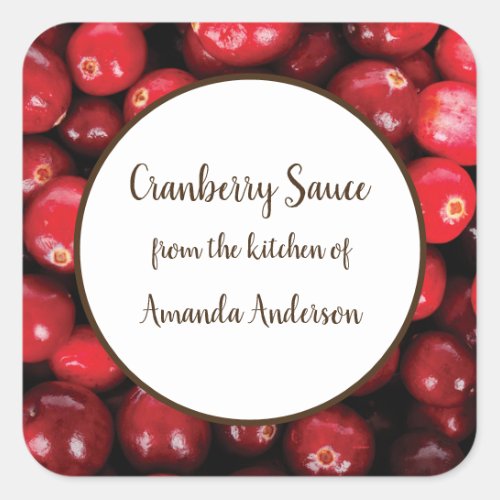 Cranberry Sauce Product Label