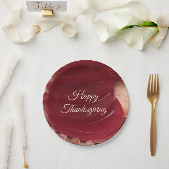 Cranberry Sauce Thanksgiving  Paper Plates (Wedding)