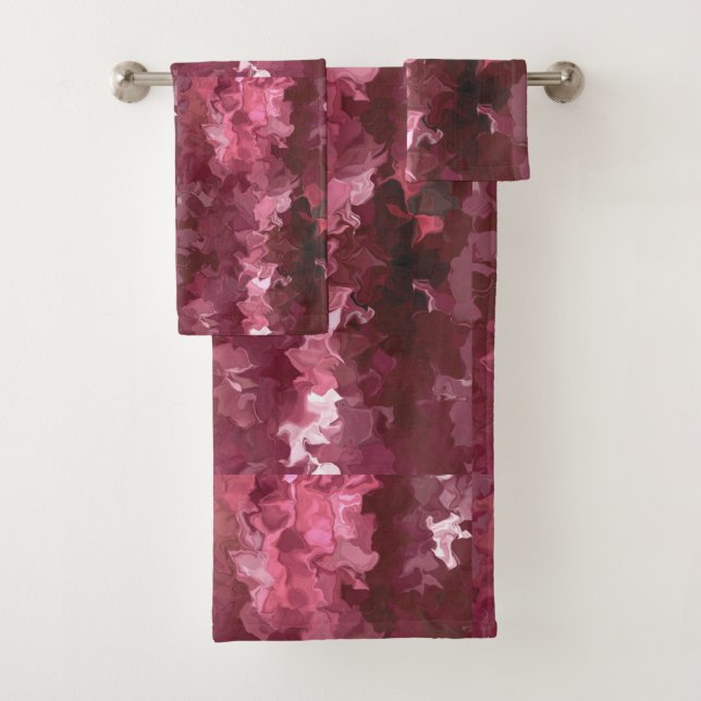 Cranberry Silk Bath Towel Set (Insitu)