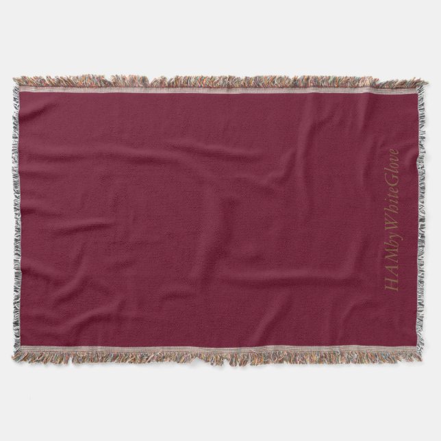 Cranberry/Tan Throw Blanket - HAMbyWhiteGlove (Front)