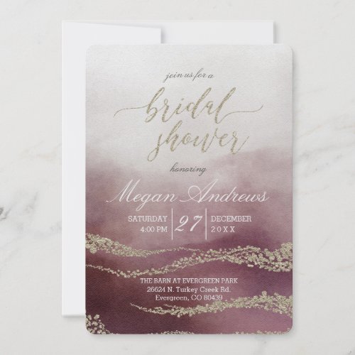 Cranberry Watercolor Bridal Shower Invitation