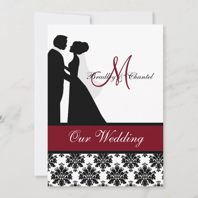 Cranberry Wedding Couple Wedding Invitation (Front)