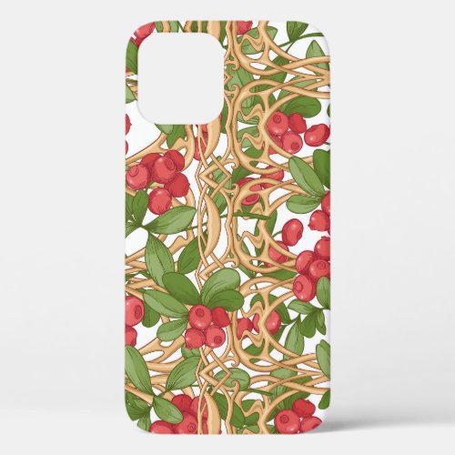 Cranberry Wicker Basket Graphic Drawing iPhone 12 Case