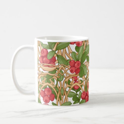 Cranberry Wicker Basket Graphic Drawing Coffee Mug