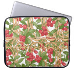 Cranberry Wicker Basket, Graphic Drawing. Laptop Sleeve