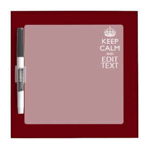 Cranberry Wine Burgundy Decor Keep Calm Your Text Dry-Erase Board